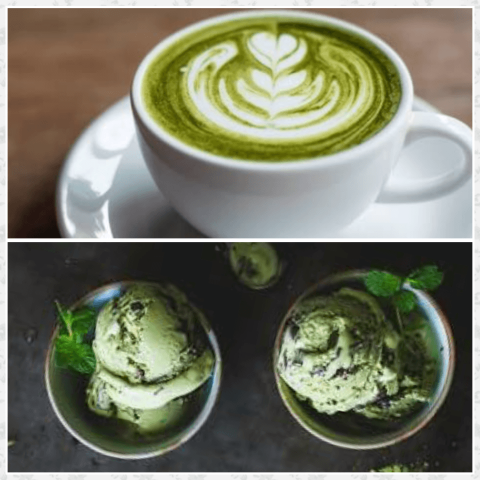 Matcha Latte and Ice Cream