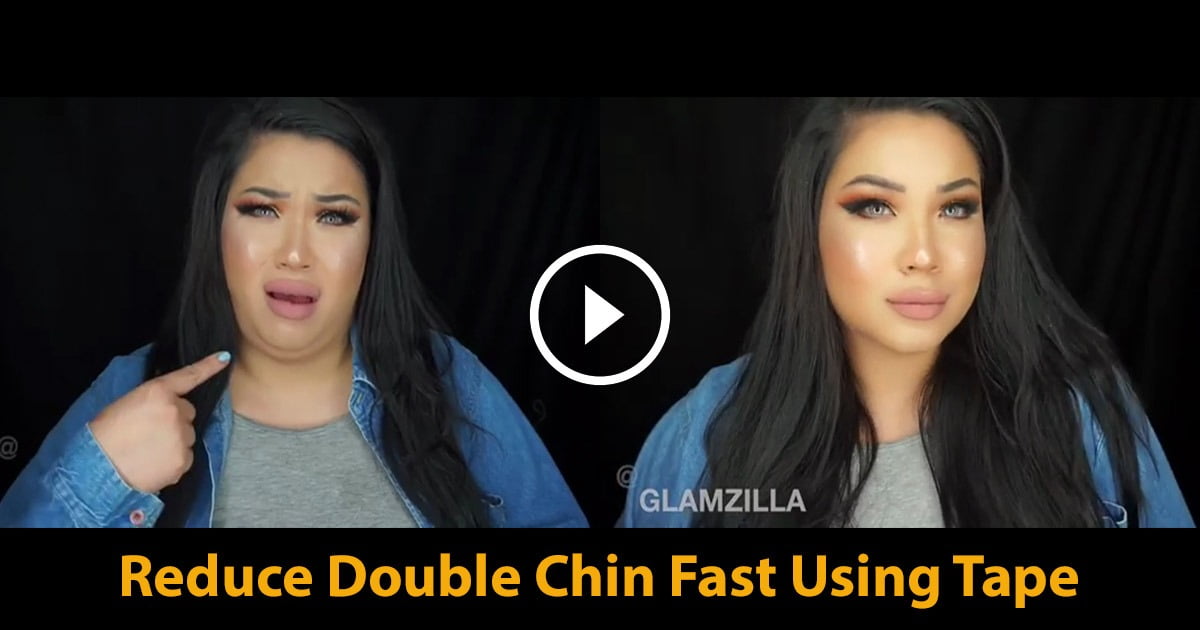 Reduce Double Chin Fast Using Tape Instant Hack Effect