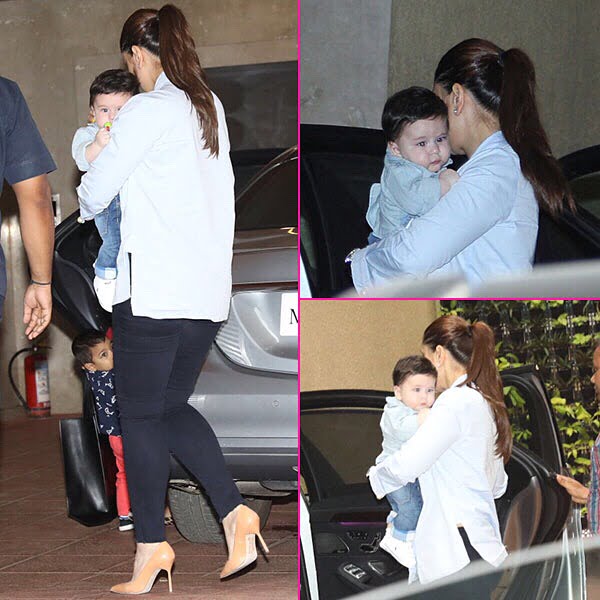 Kareena Kapoor khan with son in Tushar Kapoor son Lakshya birthday bash