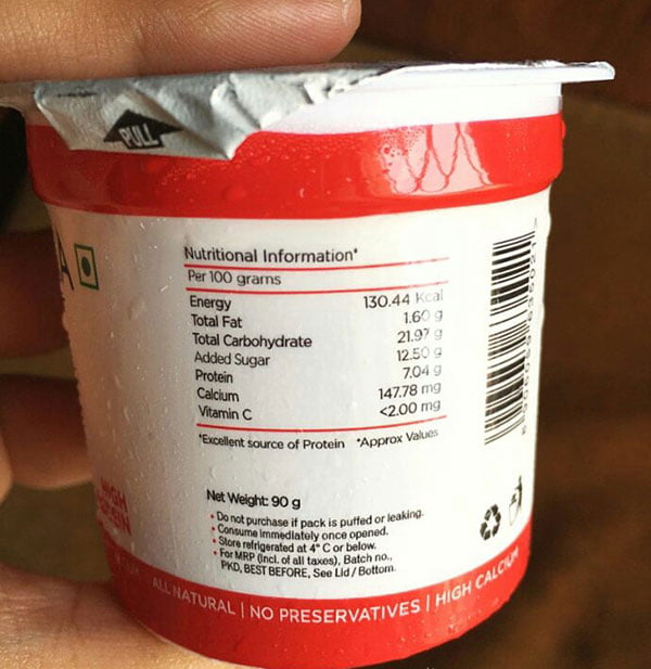 Epigamia Greek Yogurt Nutritional Information