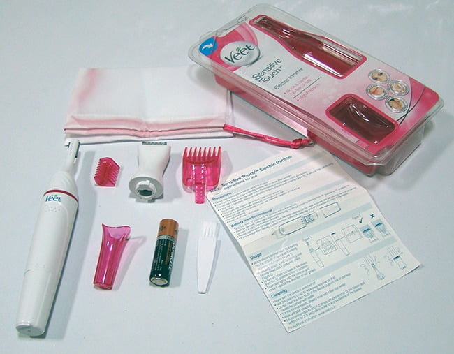 Contents In Veet Sensitive Touch Electric Trimmer Box