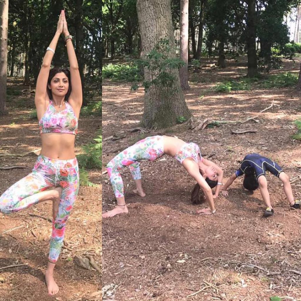 shilpa shetty doing yoga