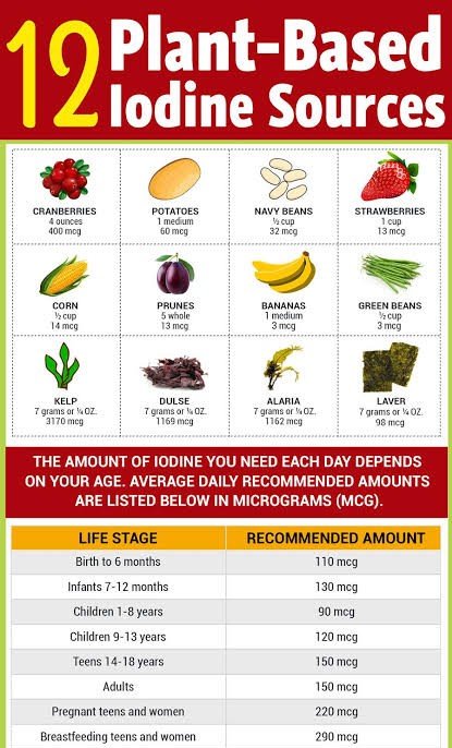 Food Sources for Iodine Deficiency