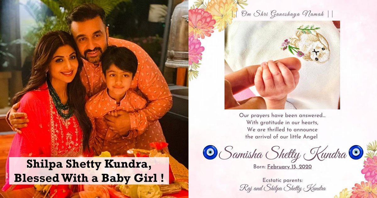 Shilpa Shetty Kundra Blessed With A Baby Girl